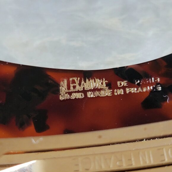Vintage Alexandre de Paris Hand Made in France Faux Tortoise Shell Hair Clip - Picture 8 of 11